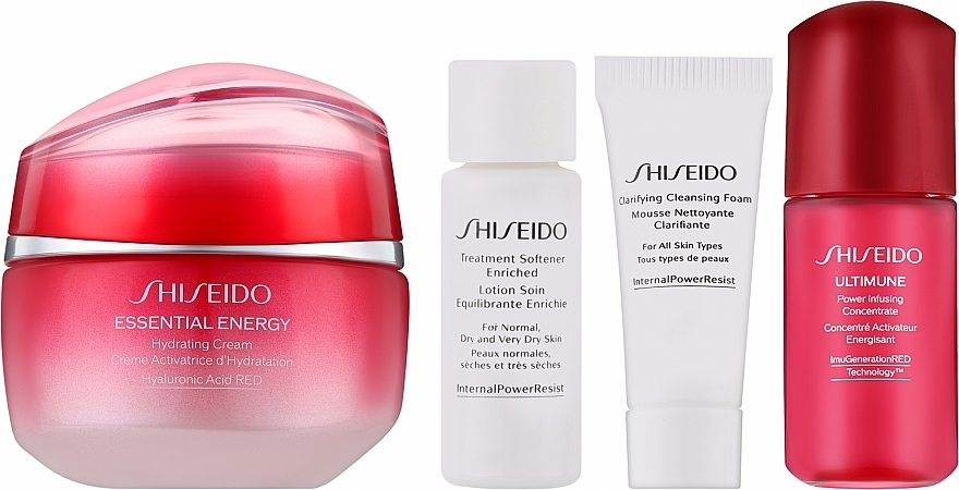 Zestaw - Shiseido Essential Energy Value Set (f/cr/50ml + foam/5ml + f/lot/7ml + conc/10ml) — Zdjęcie N2