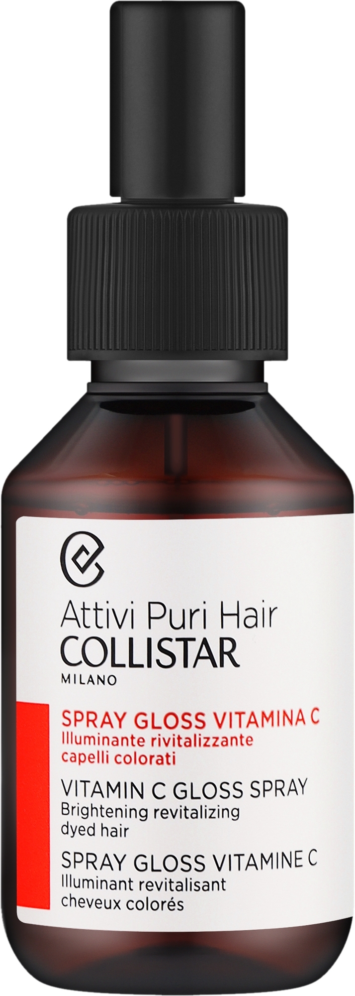 Spray do włosów z witaminą C - Collistar Attivi Puri Hair Vitamin C Gloss Spray — Zdjęcie 100 ml