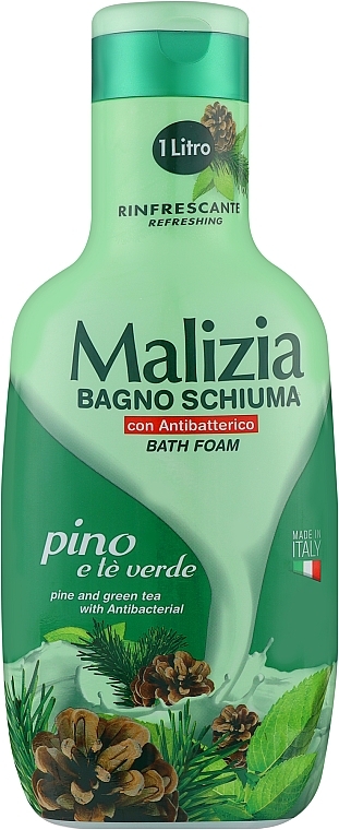 Płyn do kąpieli Szyszki i zielona herbata - Malizia Bath Foam Pine & Green Tea — Zdjęcie N1