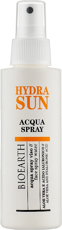Odświeżający spray do twarzy z aloesem i kwasem hialuronowym - Bioearth Hydra Sun Acqua Spray
