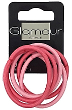 Gumki do włosów bez metalu, różowe - Glamour — Zdjęcie N1