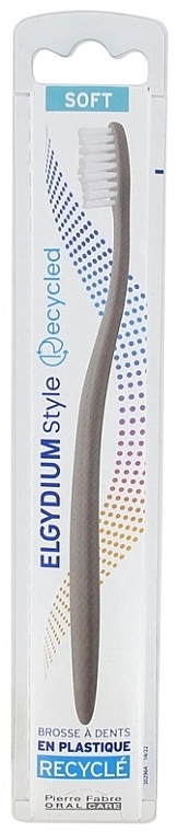 Miękka szczoteczka do zębów z recyklingu, ciemnoszara - Elgydium Style Recycled Soft Toothbrush — Zdjęcie N1