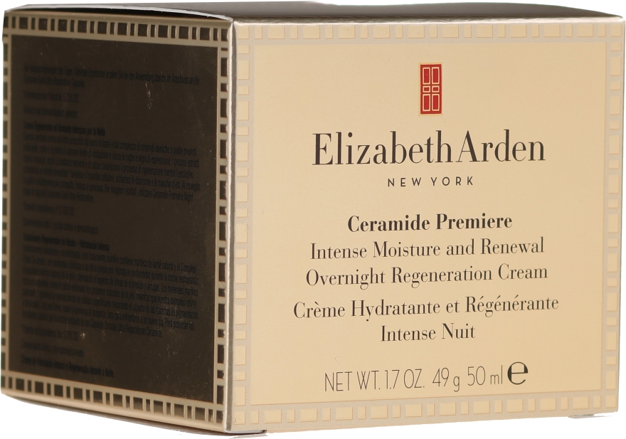 Intensywnie nawilżający krem do twarzy na noc - Elizabeth Arden Ceramide Premiere Intense Moisture and Renewal Overnight Regeneration Cream — Zdjęcie N1