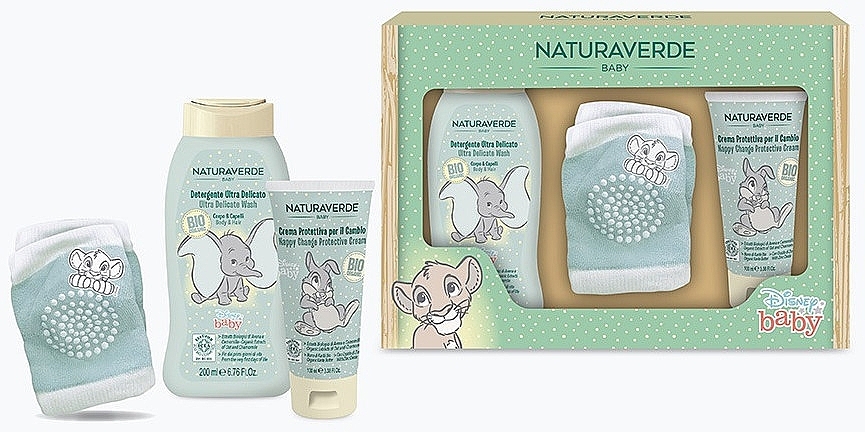 Zestaw - Naturaverde Baby Disney Gift Set (b/wash/200ml + nappy/cr/100ml + knee pads) — Zdjęcie N2