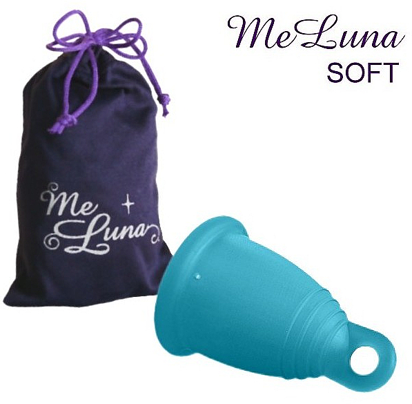 Kubeczek menstruacyjny, rozmiar M, niebieski - MeLuna Soft Menstrual Cup  — Zdjęcie N1