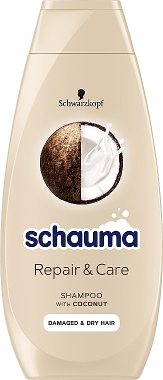 Szampon do włosów suchych i zniszczonych Masło shea i ekstrakt z kokosów - Schauma Repair & Care Shampoo — Zdjęcie N1