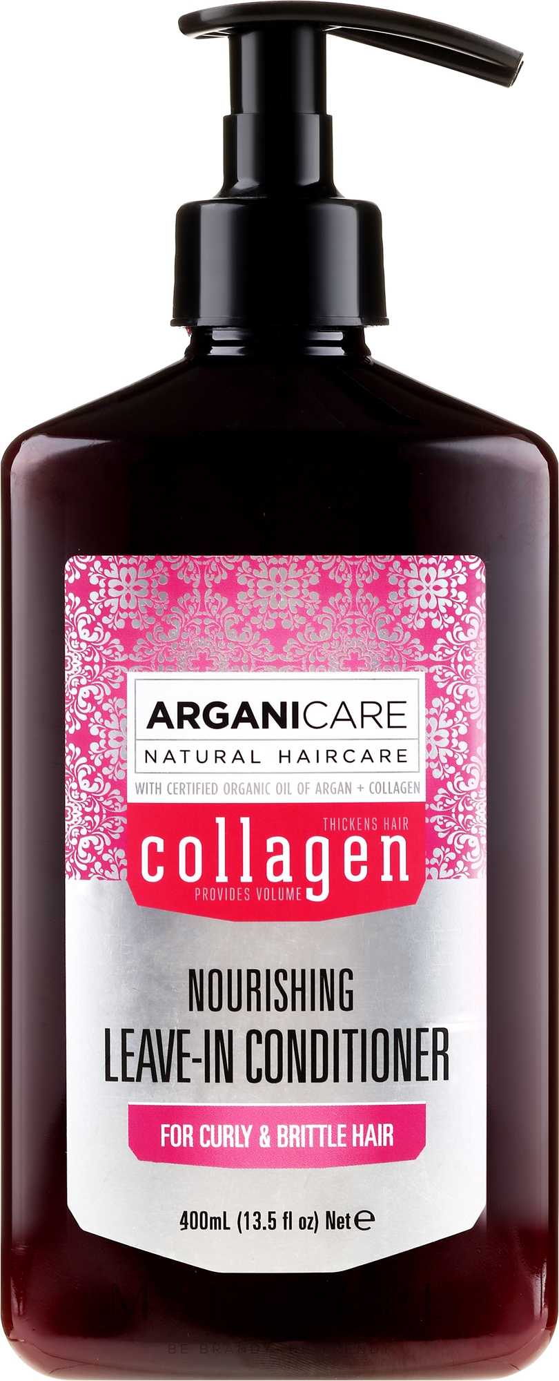 Odżywka bez spłukiwania do włosów kręconych - Arganicare Collagen Nourishing Leave-In Conditioner  — Zdjęcie 400 ml