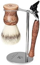 Kup Zestaw do golenia - Acca Kappa Natural Style Set Brown (razor/1pc + brush/1pc + stand/1pc)