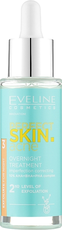 Kuracja na noc korygująca niedoskonałości – 2 stopień złuszczania - Eveline Cosmetics Perfect Skin.acne