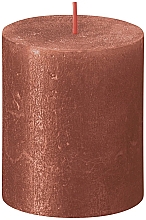 Kup Świeca cylindryczna Amber, 80/68 mm - Bolsius Rustic Shimmer Metallic Candle