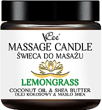 Kup Świeca do masażu Trawa cytrynowa - VCee Massage Candle Lemongrass Coconut Oil & Shea Butter