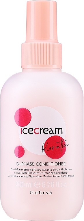 Dwufazowa odżywka w sprayu z keratyną - Inebrya Ice Cream Keratin Bi-Phase Conditioner — Zdjęcie N1