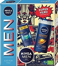 Kup Zestaw dla mężczyzn - NIVEA MEN Super Hero Set (sh/gel/500ml + deo/50ml + b/cr/75ml)