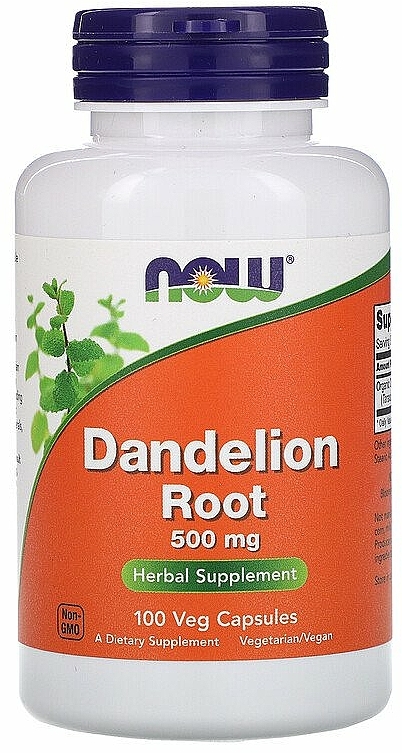 Ekstrakt z mniszka lekarskiego 500 mg - Now Foods Dandelion Root — Zdjęcie N1