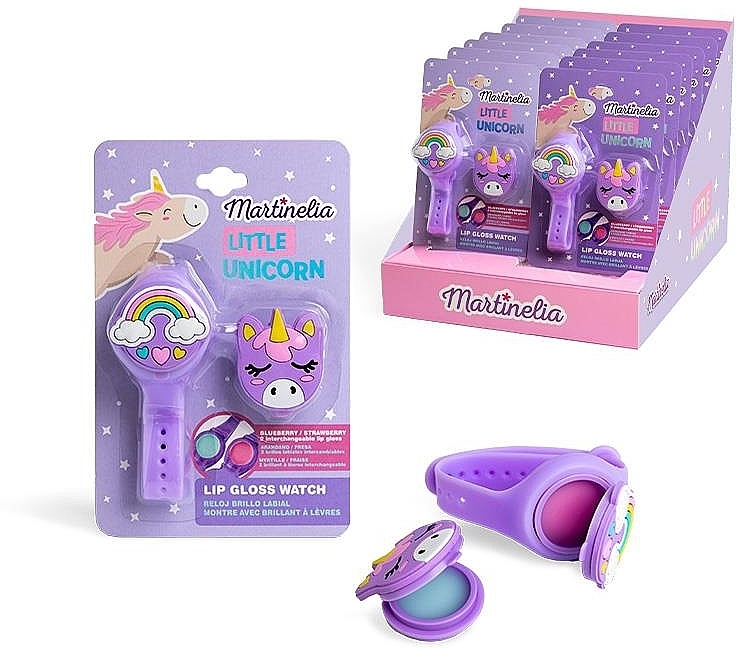 Zestaw z zegarkiem - Martinelia Little Unicorn Lip Gloss Watch Set (lip/gloss/2x1,1g + watch/1pcs) — Zdjęcie N2