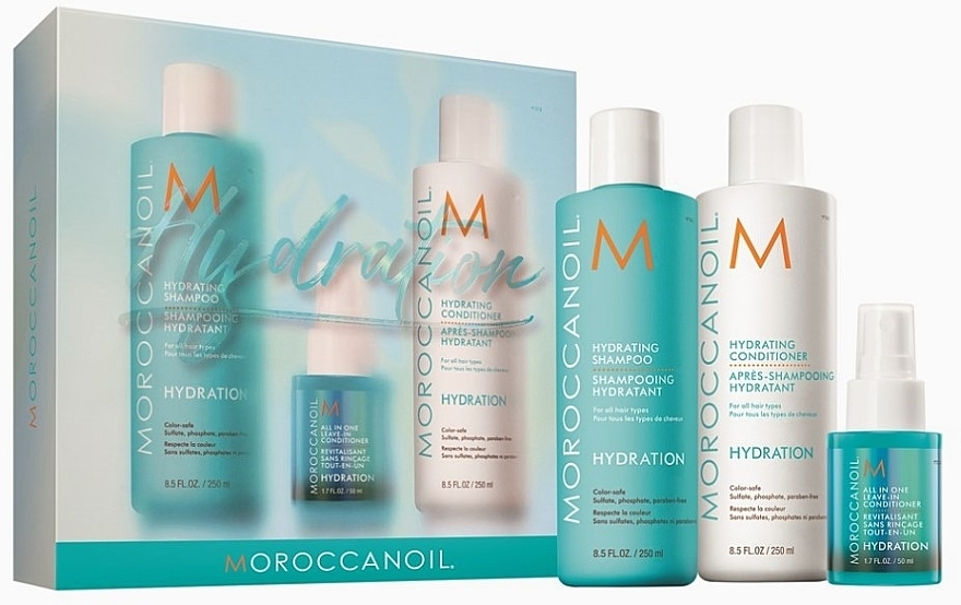 Zestaw - MoroccanOil Hydration Spring Kit (h/shm/250ml + h/cond/250ml + leave-in cond/50ml) — Zdjęcie N1