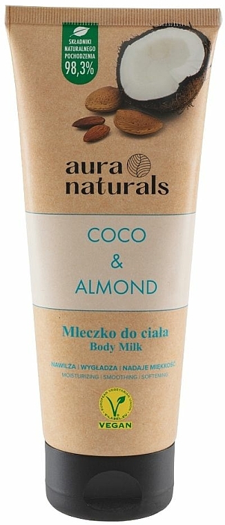 Mleczko do ciała Kokos i migdał - Aura Naturals Coco & Almond Body Milk — Zdjęcie N1