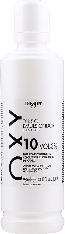 Utleniacz do włosów 3% - Dikson Oxy Oxidizing Emulsion For Hair Colouring And Lightening 10 Vol 3% — Zdjęcie N1