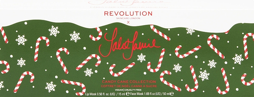 Zestaw do kąpieli (mask 50 ml + lip/mask 15 ml + brush 1 pc + headband 1 pc) - Revolution Skincare x Jake Jamie Candy Cane Christmas Gift Set — Zdjęcie N3