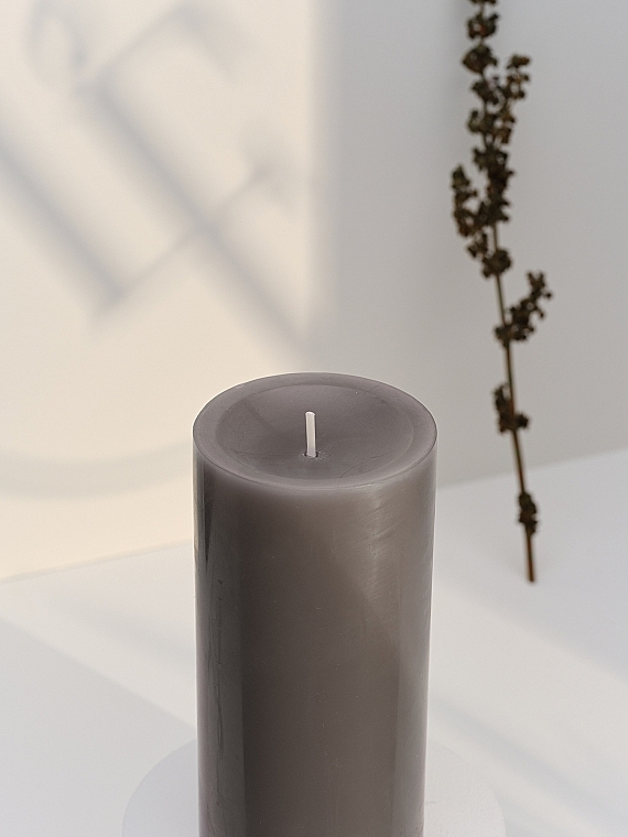 Świeca cylindryczna, średnica 7 cm, wysokość 15 cm - Bougies La Francaise Cylindre Candle Grey — Zdjęcie N3