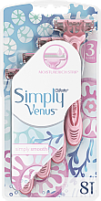 Jednorazowe maszynki do golenia, 8 szt - Gillette Simply Venus 3 Simply Smooth — Zdjęcie N2