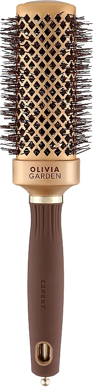 Szczotka termiczna, 40 mm - Olivia Garden Expert Blowout Straight Wavy Bristles Gold & Brown — Zdjęcie N1