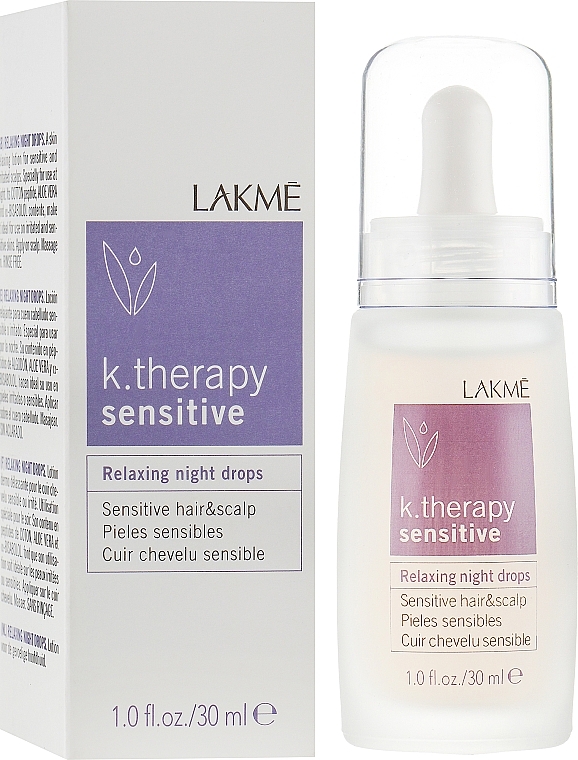 Łagodzący lotion do wrażliwej i podrażnionej skóry głowy - Lakme K.Therapy Sensitive Relaxing Night Drops — Zdjęcie N2