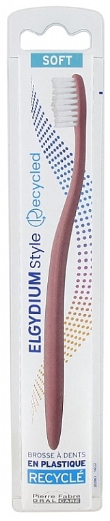 Miękka szczoteczka do zębów z recyklingu, różowa - Elgydium Style Recycled Soft Toothbrush — Zdjęcie N1