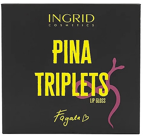 Paleta błyszczyków - Ingrid Cosmetics x Fagata Pina Triplets Lip Gloss (lip/gloss 3 x 4 ml) — Zdjęcie N2