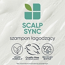 Łagodzący szampon dla suchej lub wrażliwej skóry głowy​ - Biolage Scalp Sync Calming Shampoo — Zdjęcie N5