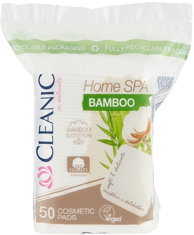 Płatki kosmetyczne bambusowe, 50 szt. - Cleanic Home Spa Bamboo — Zdjęcie N1