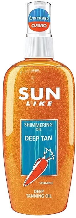 Olejek przyspieszający opalanie z drobinkami brokatu - Sun Like Shimmering Oil Deep Tan — Zdjęcie N1