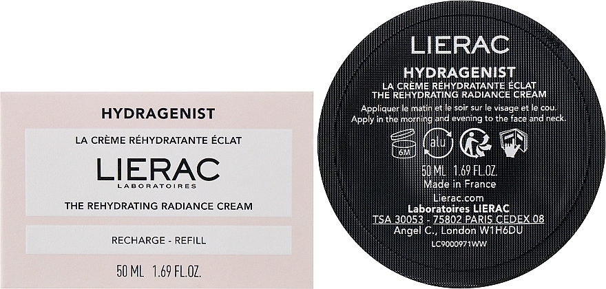 Nawilżający krem ​​do twarzy - Lierac Hydragenist The Rehydrating Radiance Cream Refill (uzupełnienie) — Zdjęcie N2