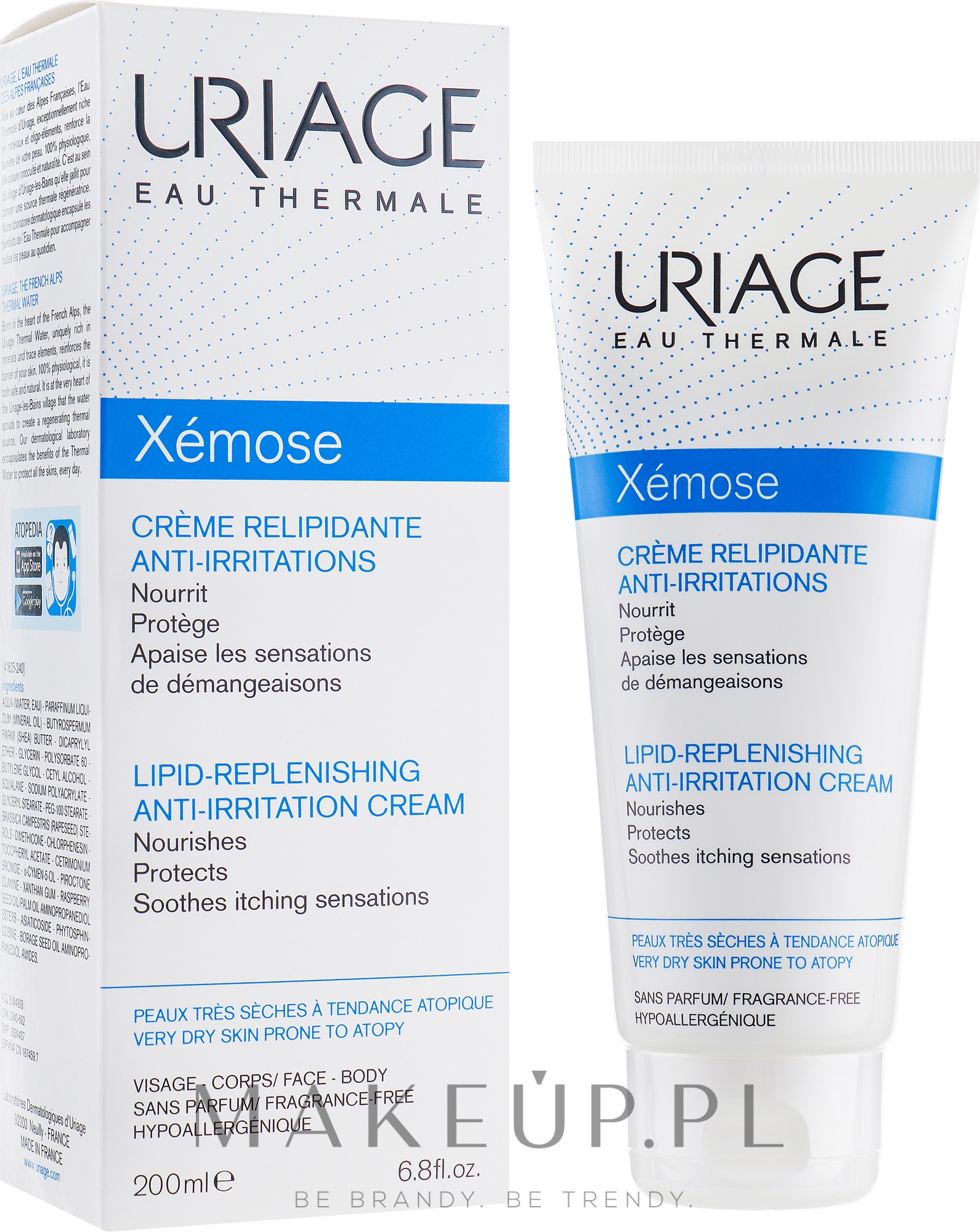Krem kojąco-łagodzący do skóry podrażnionej - Uriage Xémose Lipid Replenishing Anti-Irritation Cream — Zdjęcie 200 ml