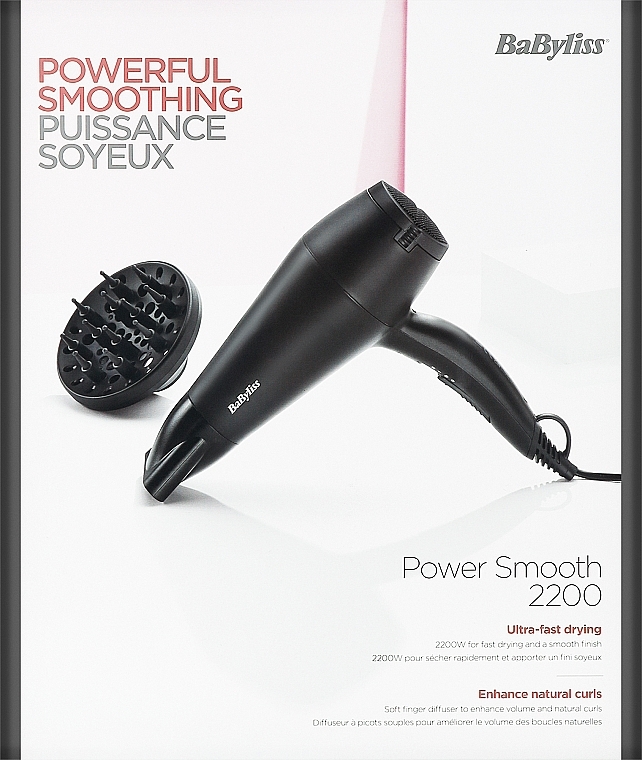 Suszarka do włosów - BaByliss Power Smooth 2200 D215DE — Zdjęcie N2