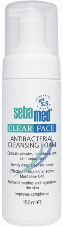 Antybakteryjna pianka oczyszczająca do twarzy - Sebamed Clear Face Antibacterial Cleansing Foam — Zdjęcie N1