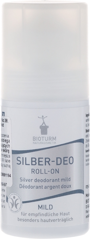 Łagodny srebrny dezodorant w kulce - Bioturm Silver Mild Deo Roll-On No.38 — Zdjęcie N1