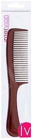 Grzebień do włosów z rączką, brązowy - Inter-Vion — Zdjęcie N1