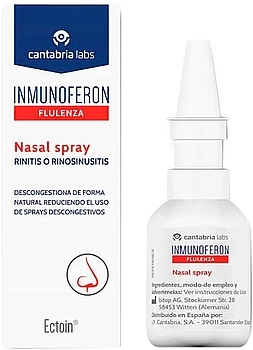 Spray do nosa - Cantabria Labs Inmunoferon Flulenza Nasal Spray — Zdjęcie N1