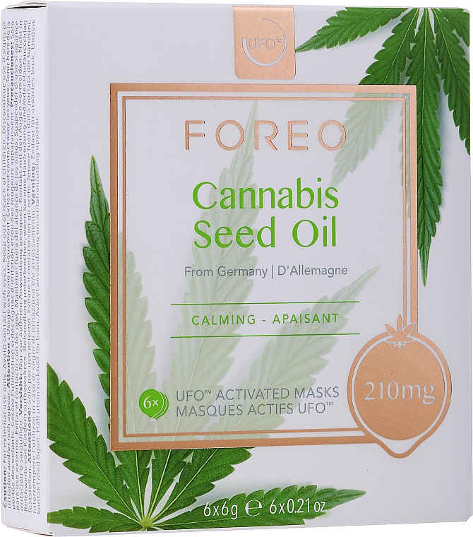 Kojąca maseczka do twarzy z olejem konopnym - Foreo UFO Cannabis Seed Oil Mask