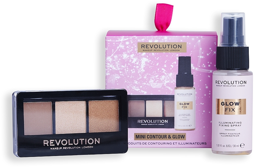 Zestaw, 2 produkty - Makeup Revolution Mini Contour & Glow Gift Set — Zdjęcie N2