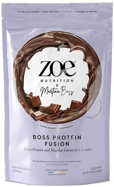 Bezglutenowe białko serwatkowe o smaku czekoladowym - Zoe Nutrition Boss Protein Fusion Chocolate Rhapsody — Zdjęcie N1