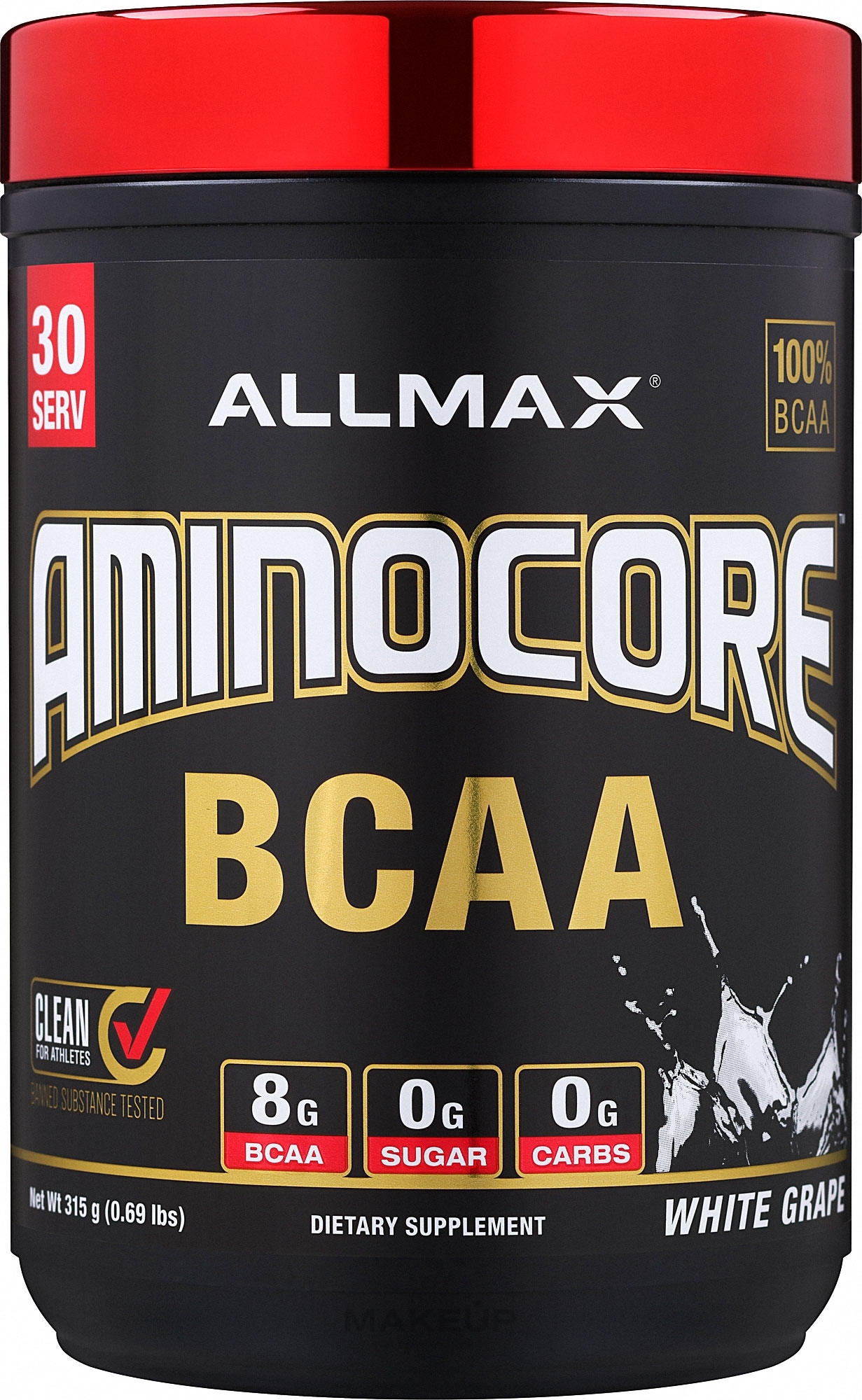 Aminokwasy BCAA z witaminami, białe winogrona - AllMax Nutrition Aminocore BCAA — Zdjęcie 315 g