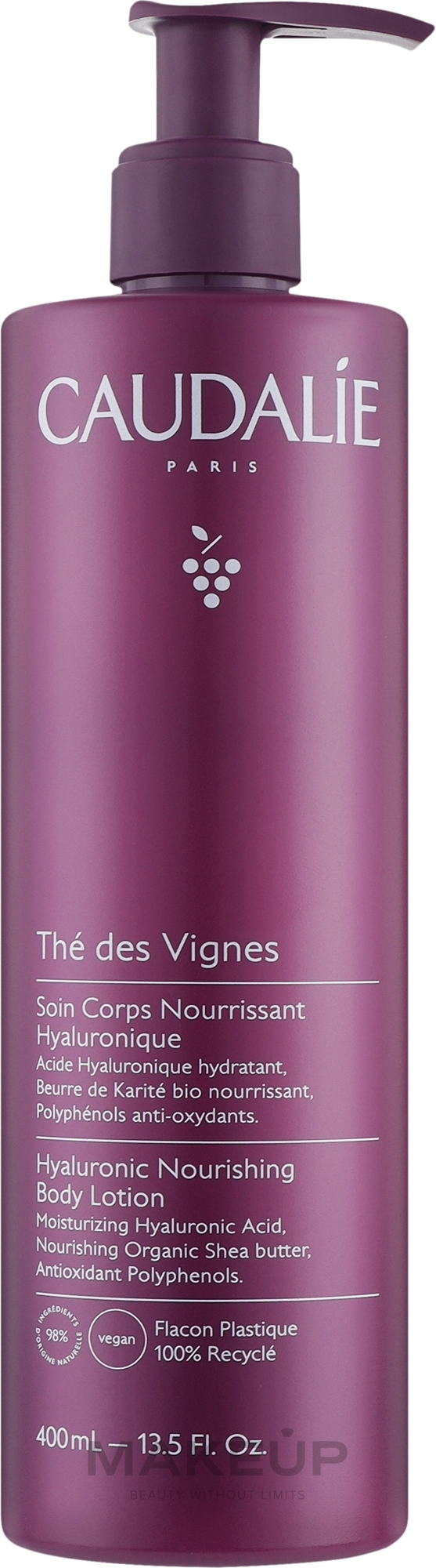 Caudalie The Des Vignes Nourishing Body Lotion - Odżywczy balsam do ciała (z dozownikiem) — Zdjęcie 400 ml