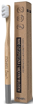 Szczoteczka bambusowa, szara - Mohani Bamboo Nano Toothbrush Gray — Zdjęcie N1