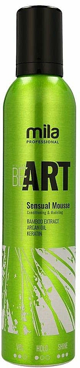 Modelująca pianka do włosów z ekstraktem z bambusa, olejem arganowym i keratyną - Mila Professional BeART Sensual Mousse — Zdjęcie N1