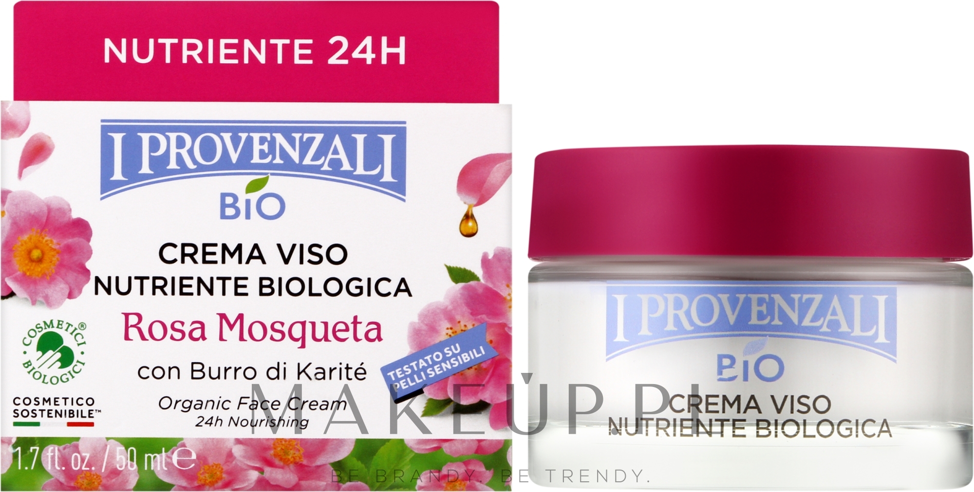 Odżywczy krem do twarzy - I Provenzali Rosa Mosqueta Organic Face Cream 24H  — Zdjęcie 50 ml
