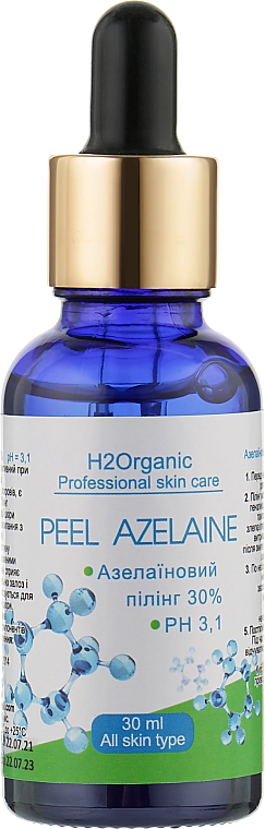 Piling z kwasem azelainowym 30% - H2Organic Peeling Azelaine 30% — Zdjęcie N1