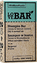 Kup Normalizujący szampon w kostce do włosów normalnych i tłustych Bergamotka i limonka - Love Bar Detox & Sebum Control Shampoo Bar