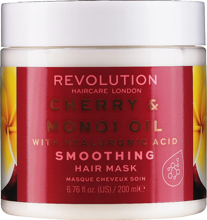Wygładzająca maska do włosów z kwasem hialuronowym, wiśnią i olejkiem manoi - Makeup Revolution Hair Care Smoothing Cherry Manoi Oil  — Zdjęcie N1